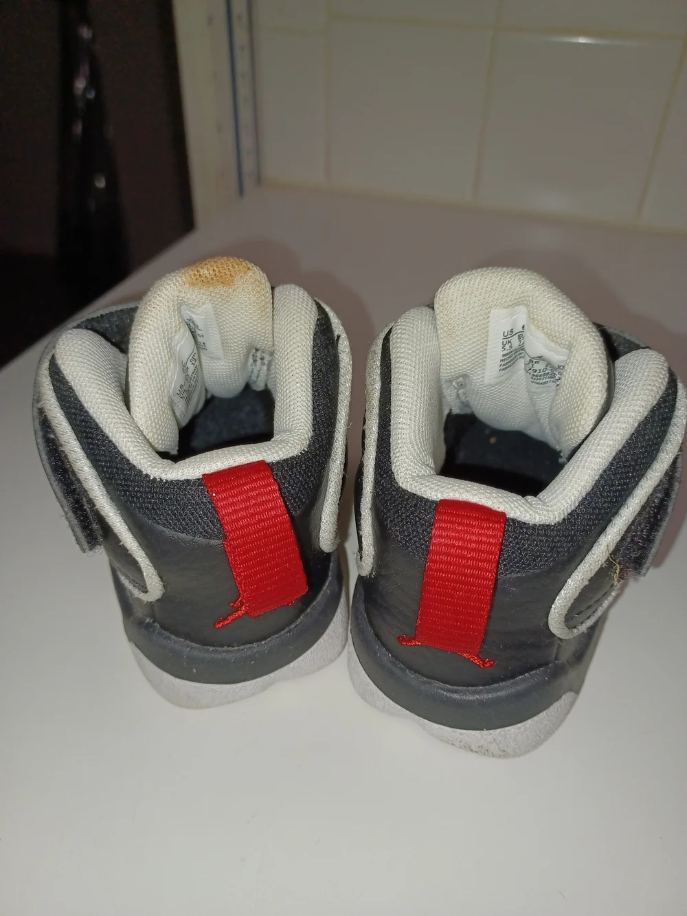 Jordan Kids' Black and Gray High-Top Sneakers